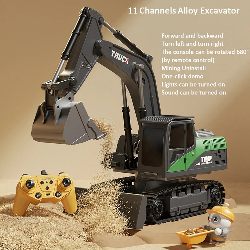 Alloy RC Excavator - Lights and Sound Engineering Vehicle optoeletronics