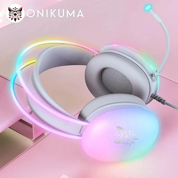 ONIKUMA RGB Gaming Headset - Wired Noise-Cancel Mic