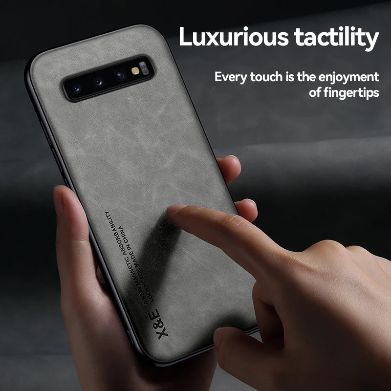 Leather Magnetic Case for Samsung Galaxy S and Note - Car Mount Cover optoeletronics