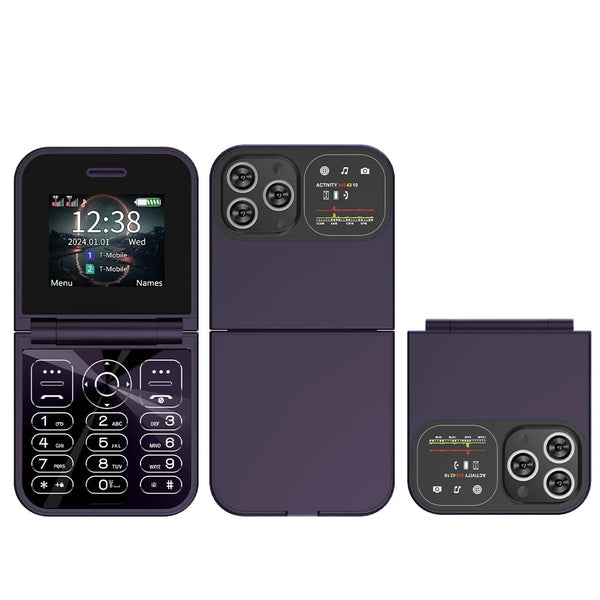 SERVO F15 Mini Flip Phone - Dual SIM 2G Compact Mobile