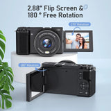 4K 64MP Flip-Screen Vlogging Camera with 12x Optical Zoom optoeletronics