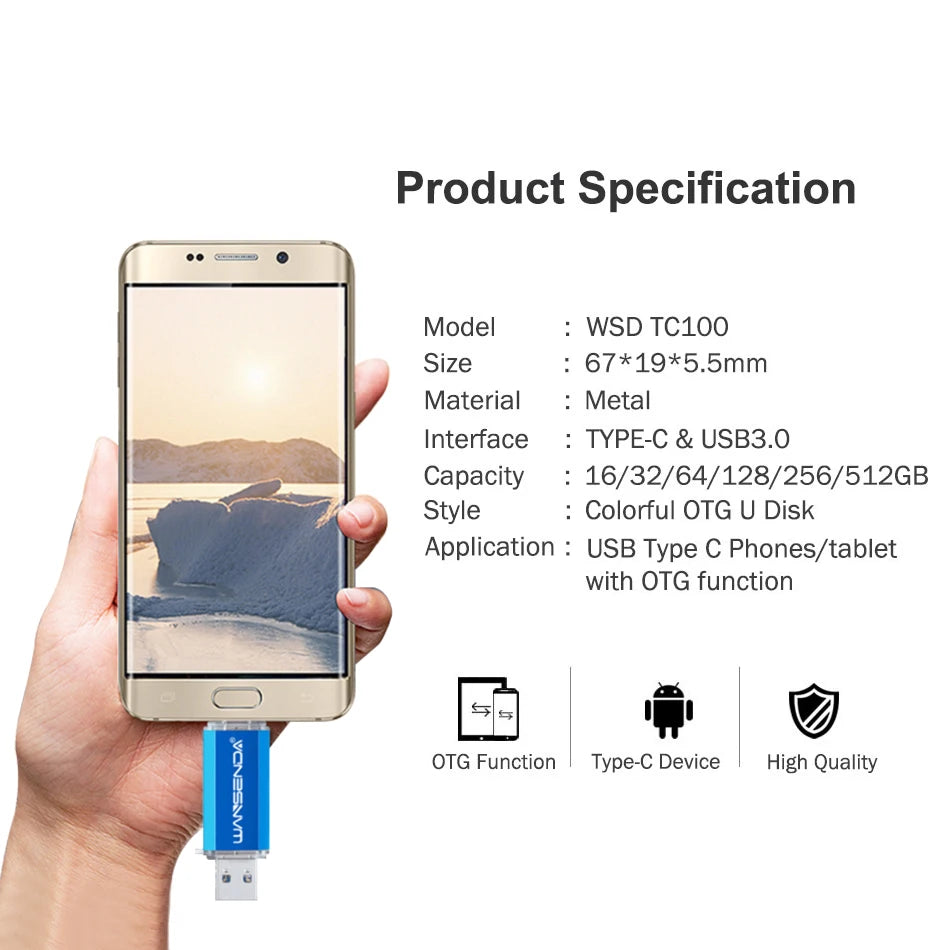 WANSENDA USB 3.0 Type-C OTG Flash Drive optoeletronics