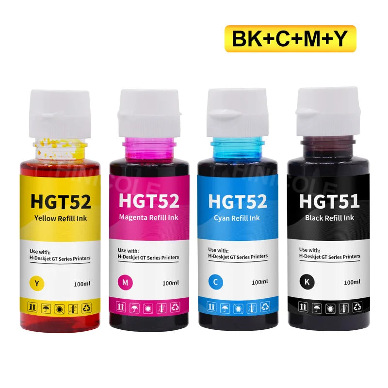 HINICOLE GT51 GT52 Refill Ink Set - HP Compatible 100ML optoeletronics