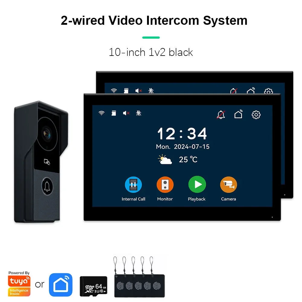ANJIELO 2-Wire 1080P Video Intercom Doorbell System optoeletronics