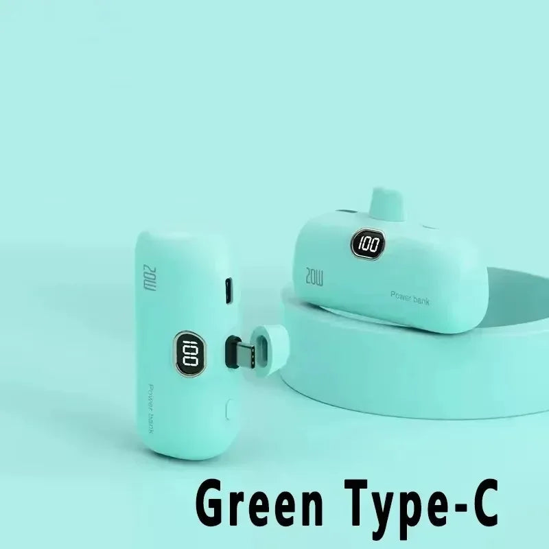 Mini Power Bank with Built-In Cables - Fast Charging Battery Pack optoeletronics