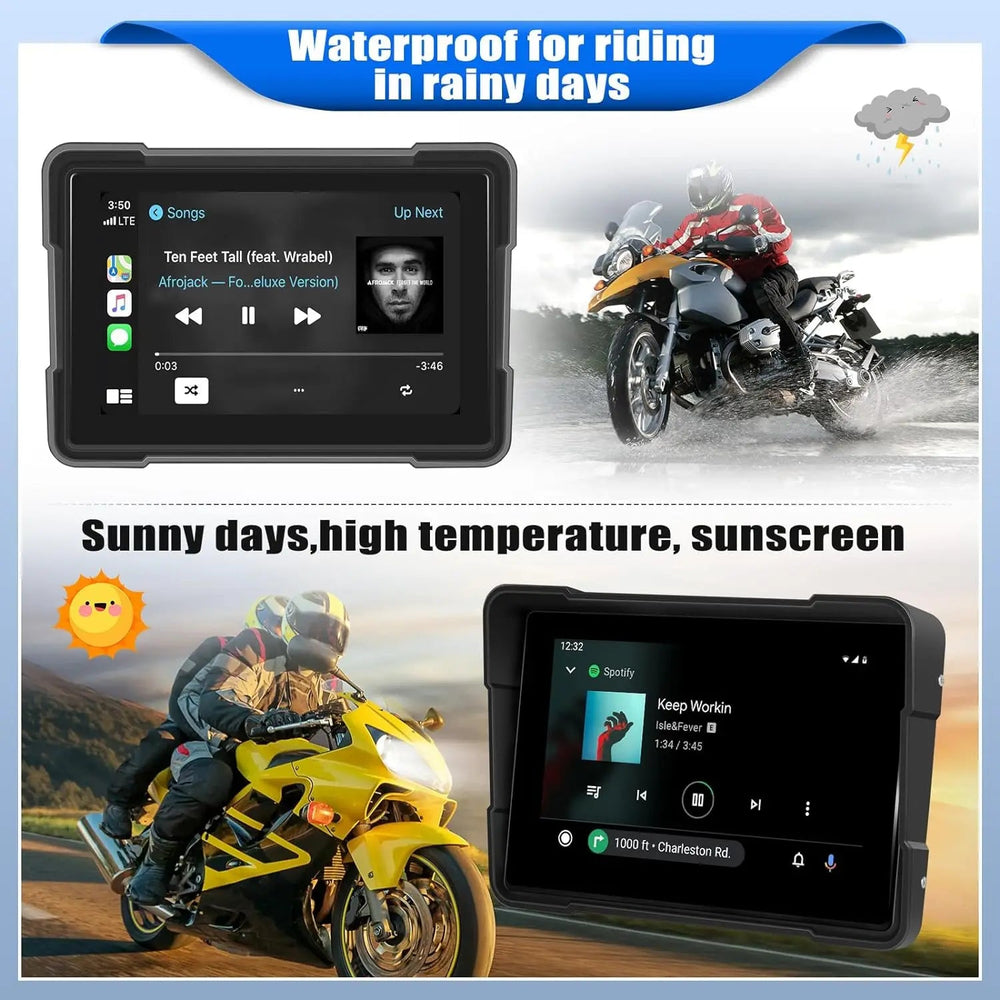 5/7-inch Motorcycle GPS Display - 2K DVR CarPlay Android Auto optoeletronics