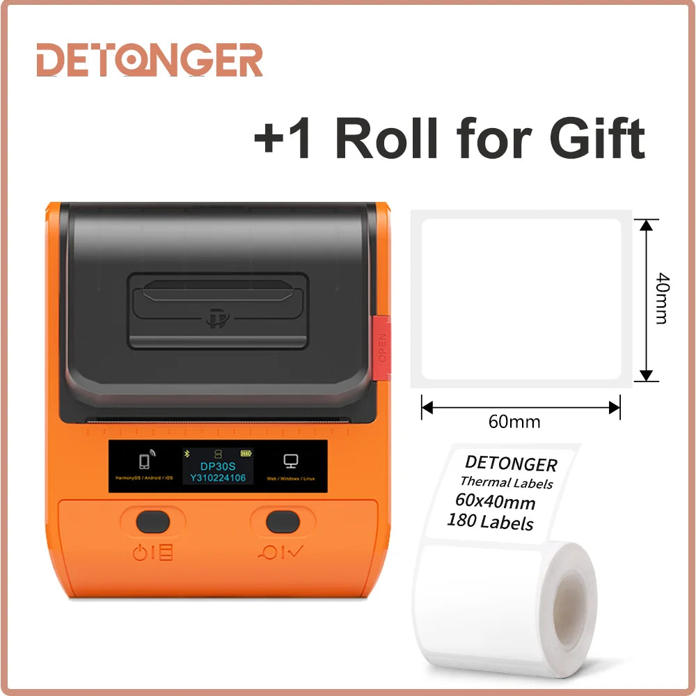 DETONGER DP30S Thermal Label Printer - Bluetooth 28-80mm optoeletronics