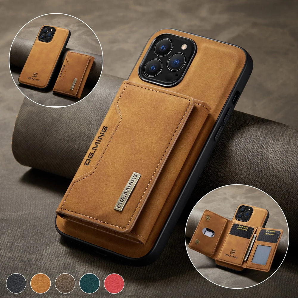 Detachable Magnetic Wallet Case for iPhone - 2-in-1 Leather Cover optoeletronics