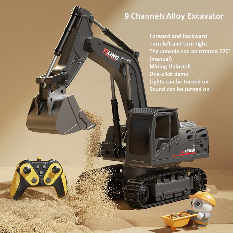 Alloy RC Excavator - Lights and Sound Engineering Vehicle optoeletronics
