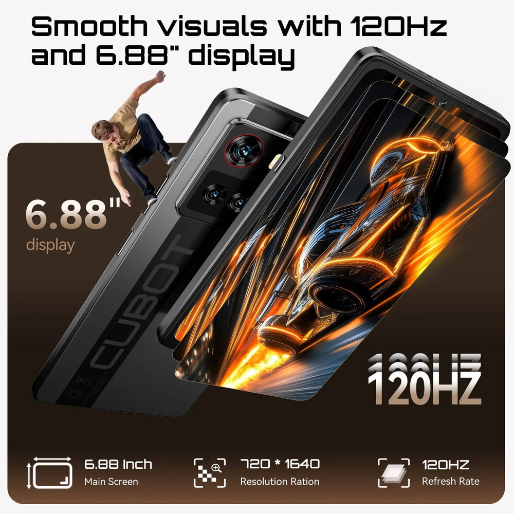 Cubot X100 5G Smartphone - 6.88-Inch 256GB 64MP Android Phone optoeletronics