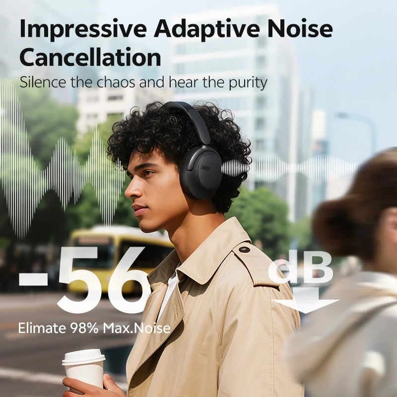 QCY H3S Adaptive ANC Headphones - LDAC 102H Playtime optoeletronics