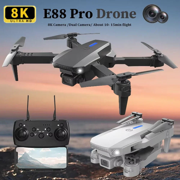 E88 4K Foldable RC Drone with Wide-Angle Camera