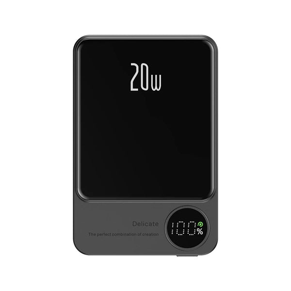 Alloy Magnetic Power Bank with Wireless Charging - Digital Display Battery