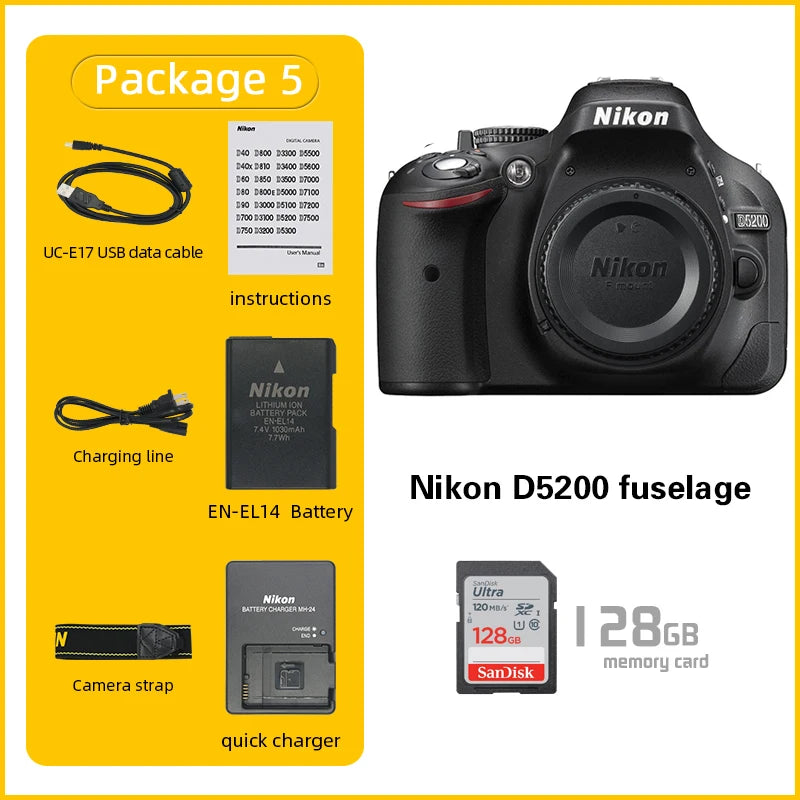Nikon D5200 DSLR Camera with Optional 18-55mm Lens optoeletronics