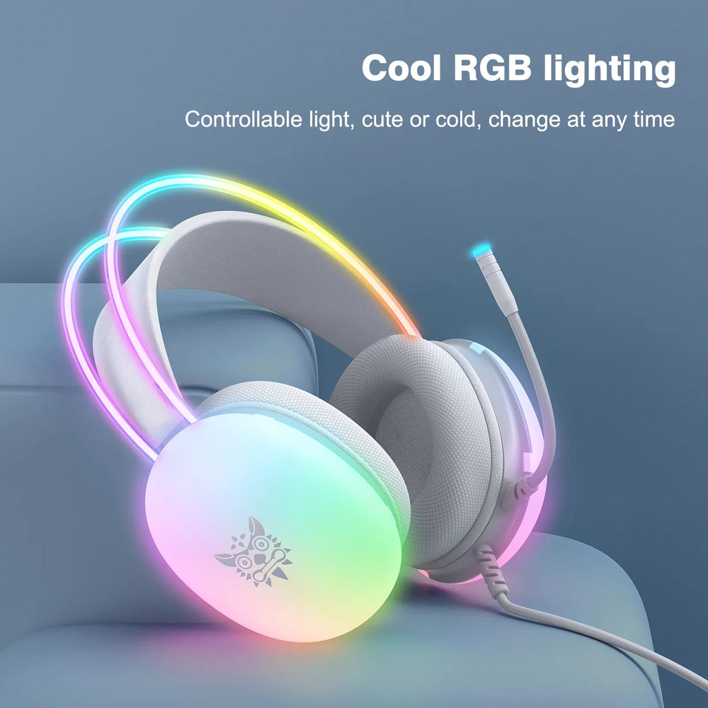 ONIKUMA RGB Gaming Headset - Wired Noise-Cancel Mic optoeletronics