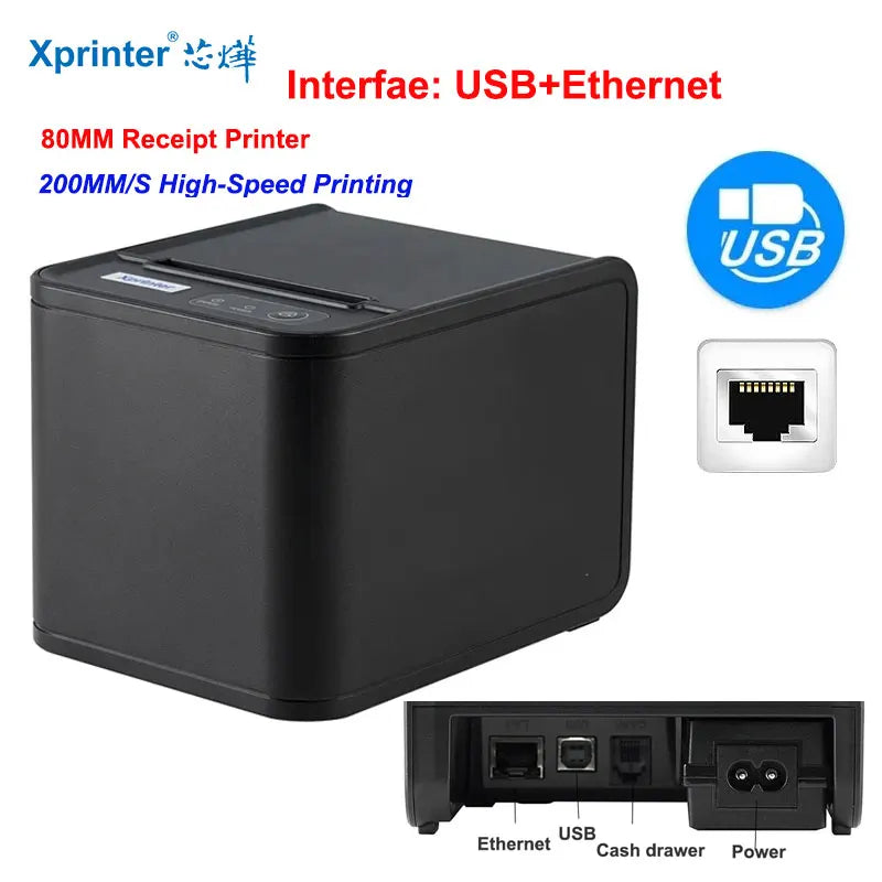 Xprinter XP-80T 80mm Thermal Receipt Printer - USB LAN optoeletronics