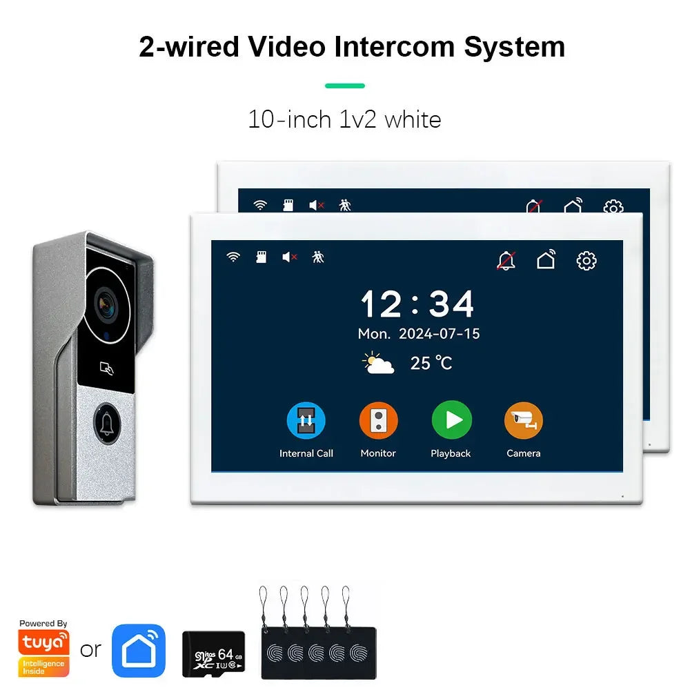 ANJIELO 2-Wire 1080P Video Intercom Doorbell System optoeletronics