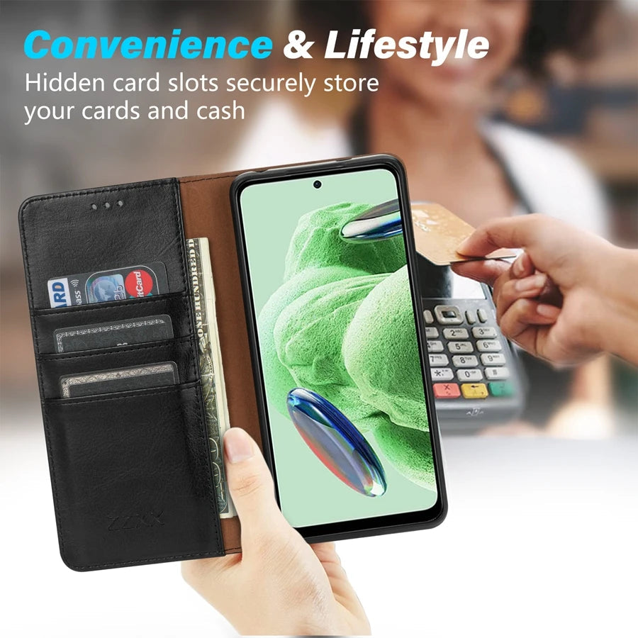 Magnetic Wallet Leather Case for Xiaomi Redmi - Card Holder Cover optoeletronics