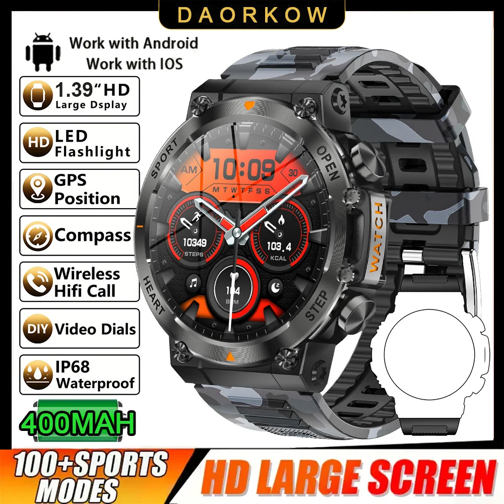 1.39 Inch Bluetooth Call Smart Watch - 400mAh Fitness Tracker for Android iOS optoeletronics