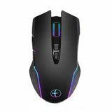 Silent Rechargeable Wireless Mouse with USB-C Support and touch screen display showing statistics.