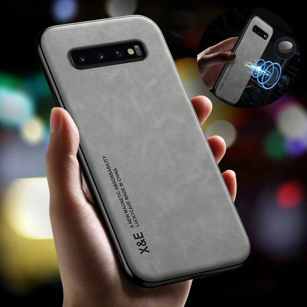 Leather Magnetic Case for Samsung Galaxy S and Note - Car Mount Cover