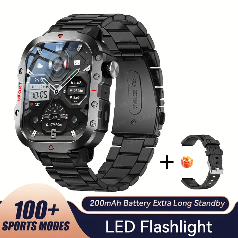KESHUYOU Outdoor Smart Watch - 2.01 Inch HD Screen and LED Flashlight optoeletronics
