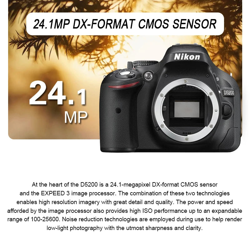 Nikon D5200 DSLR Camera with Optional 18-55mm Lens optoeletronics