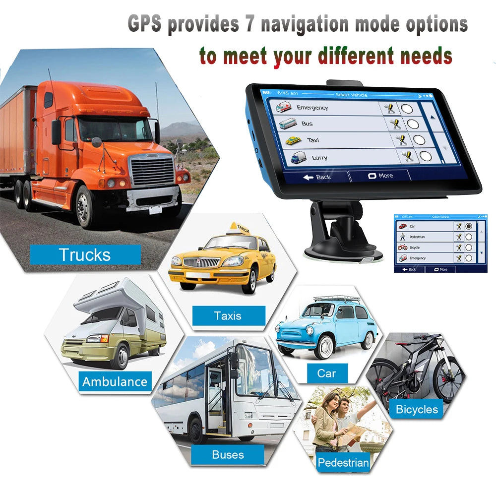 7-inch GPS Navigator for Car and Truck - Europe Maps optoeletronics