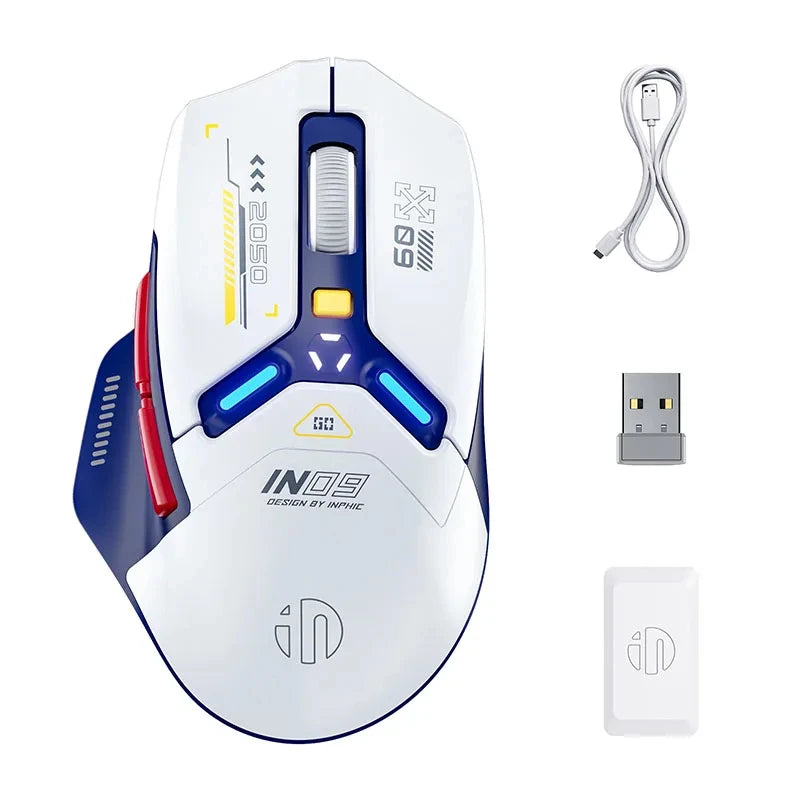 Inphic IN9 Rechargeable Wireless Gaming Mouse with RGB Lighting optoeletronics