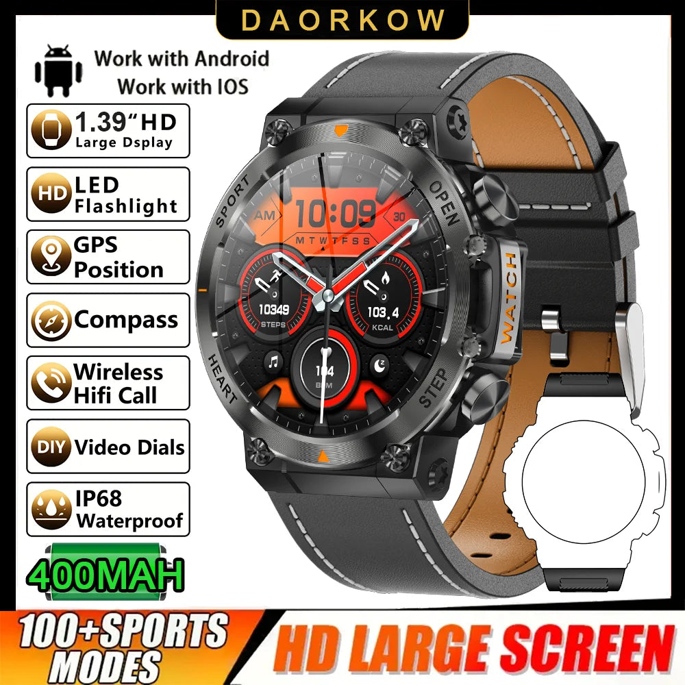 1.39 Inch Bluetooth Call Smart Watch - 400mAh Fitness Tracker for Android iOS optoeletronics