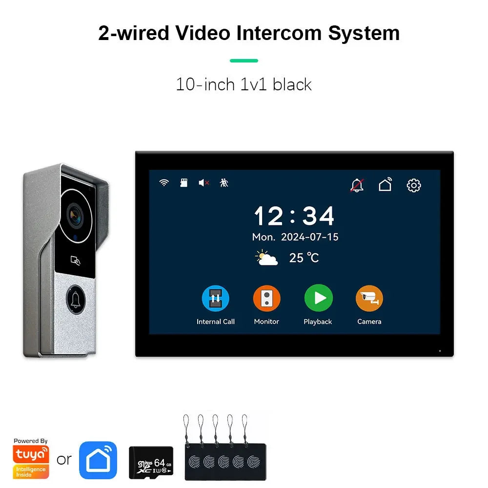 ANJIELO 2-Wire 1080P Video Intercom Doorbell System optoeletronics