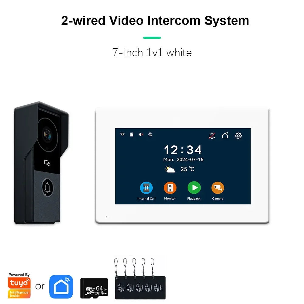 ANJIELO 2-Wire 1080P Video Intercom Doorbell System optoeletronics