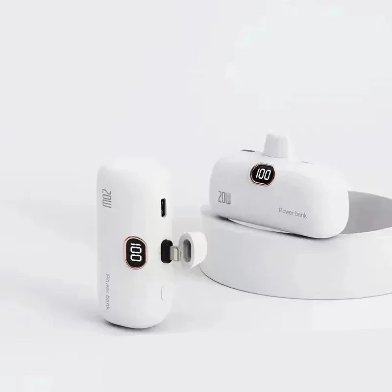 Mini Power Bank with Built-In Cables - Fast Charging Battery Pack optoeletronics