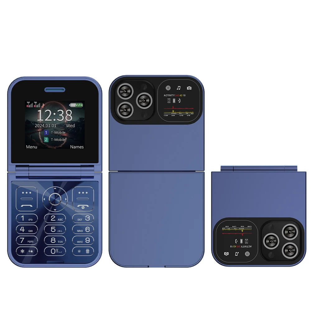 SERVO F15 Mini Flip Phone - Dual SIM 2G Compact Mobile optoeletronics