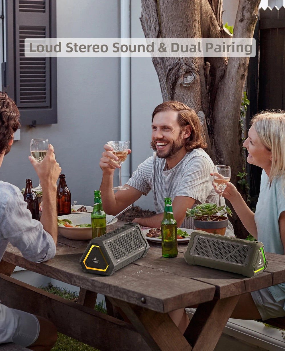 MLOVE P3 40W Bluetooth Speaker - IPX7 Stereo RGB Outdoor Sound optoeletronics