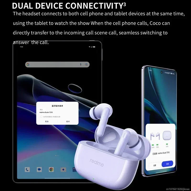 realme Buds T310 ANC Earbuds - 46dB Bluetooth 5.4 optoeletronics