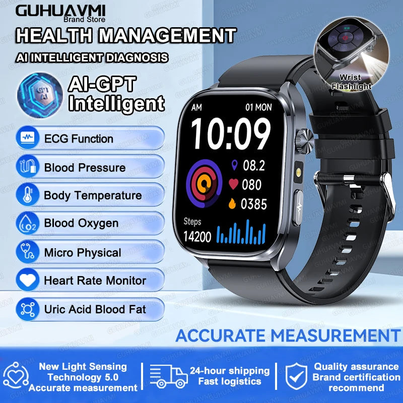 ECG Health Smart Watch - Heart Analysis, Blood Pressure and Bluetooth Call optoeletronics