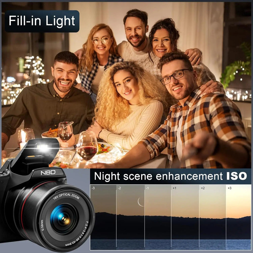 NBD 5K Digital Camera with 16x Optical Zoom and WiFi App Control optoeletronics