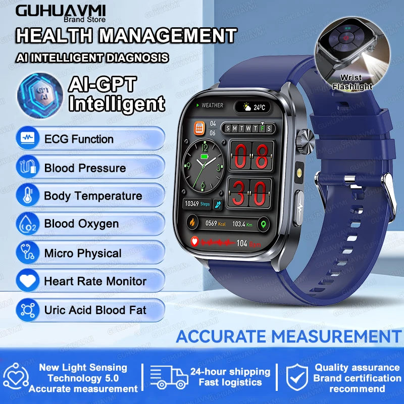 ECG Health Smart Watch - Heart Analysis, Blood Pressure and Bluetooth Call optoeletronics