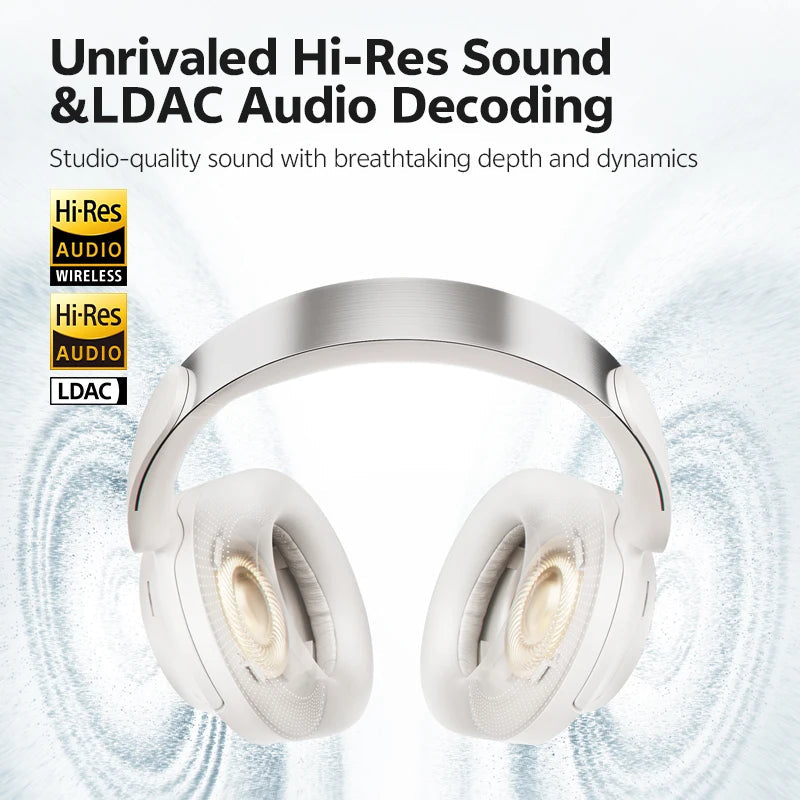 QCY H3S Adaptive ANC Headphones - LDAC 102H Playtime optoeletronics