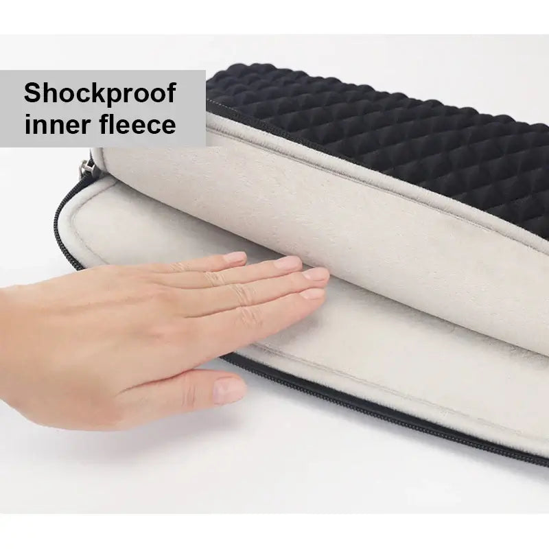 Shockproof inner fleece of Waterproof Lycra Laptop Sleeve for 11 to 15.6 Inch Devices.