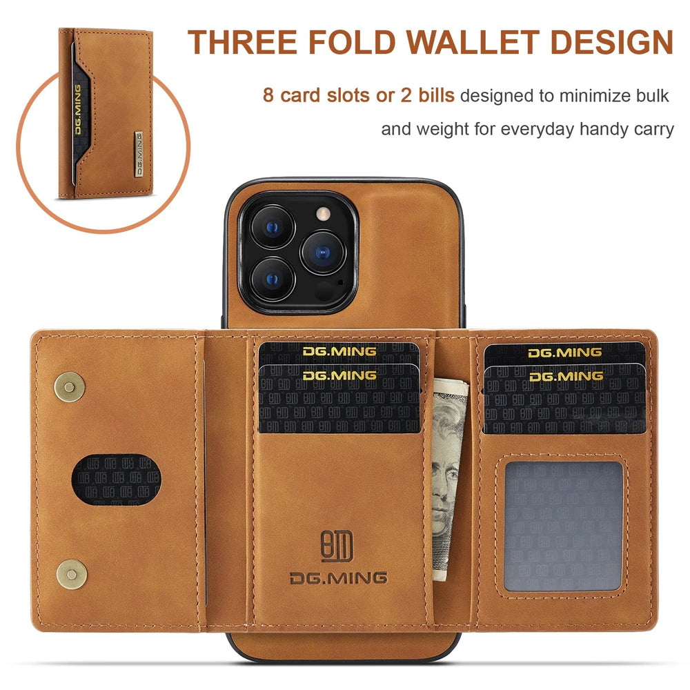 Detachable Magnetic Wallet Case for iPhone - 2-in-1 Leather Cover optoeletronics