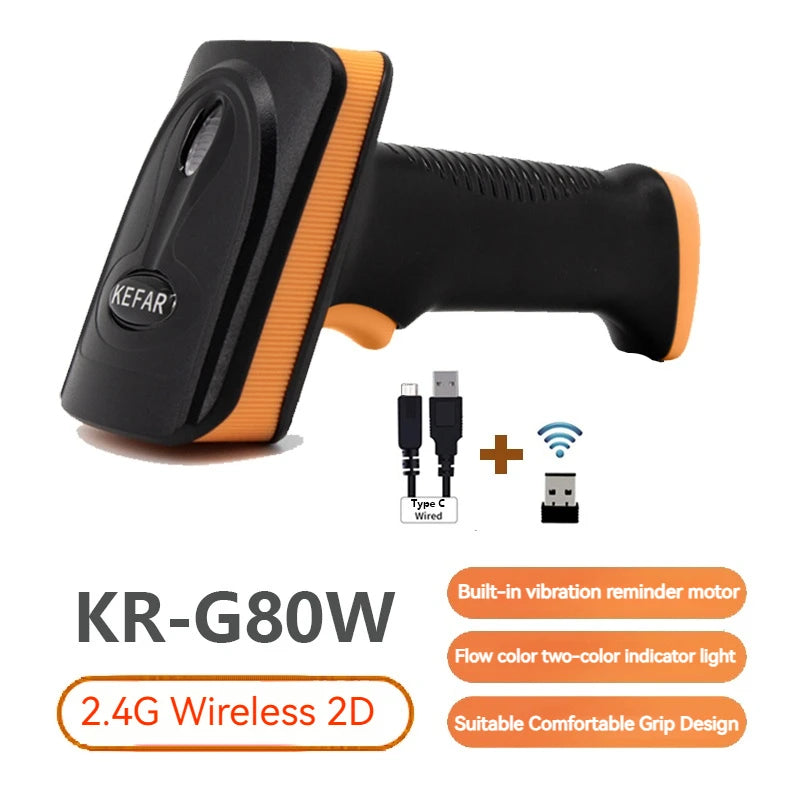 HONOURWOLF L8BL S8 2D Barcode Scanner - Bluetooth 2.4G USB optoeletronics