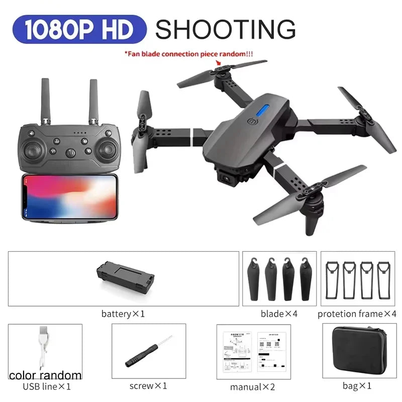 E88 4K Foldable RC Drone with Wide-Angle Camera optoeletronics