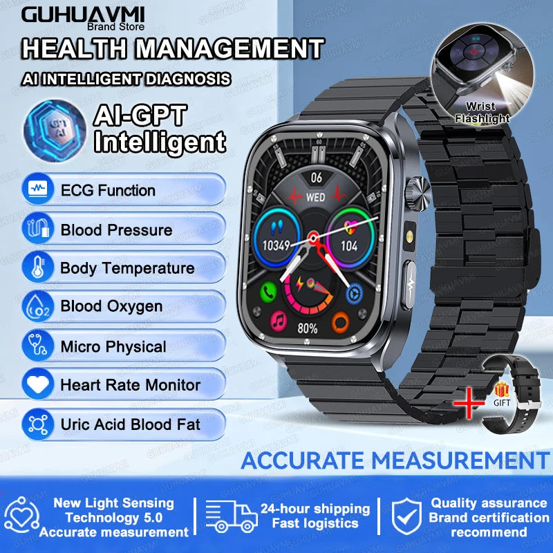 ECG Health Smart Watch - Heart Analysis, Blood Pressure and Bluetooth Call optoeletronics