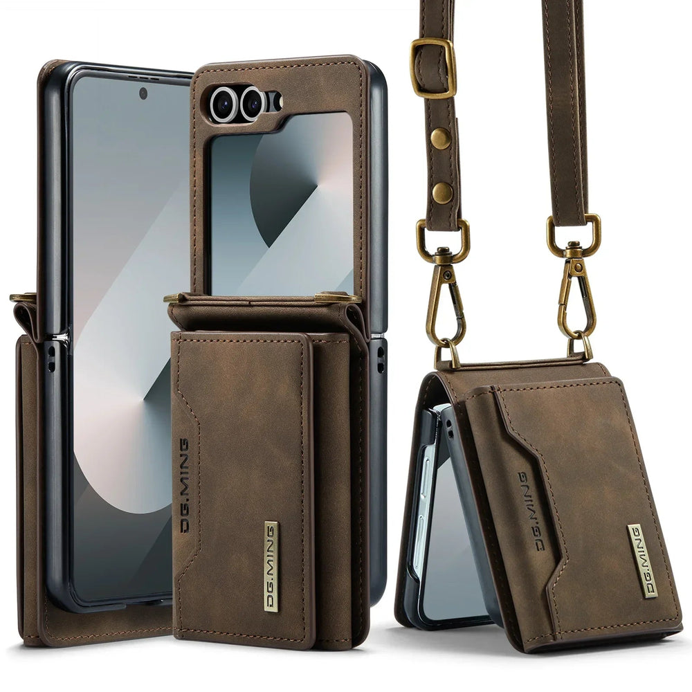 Crossbody Wallet Case for Samsung Galaxy Z Flip - Leather Card Holder optoeletronics