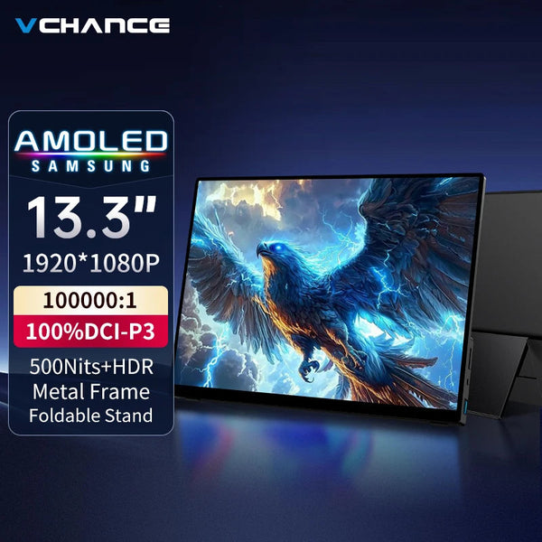 VCHANCE 13.3-Inch OLED Portable Monitor - 1080P Travel Display