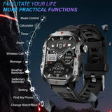 KESHUYOU Outdoor Smart Watch - 2.01 Inch HD Screen and LED Flashlight optoeletronics