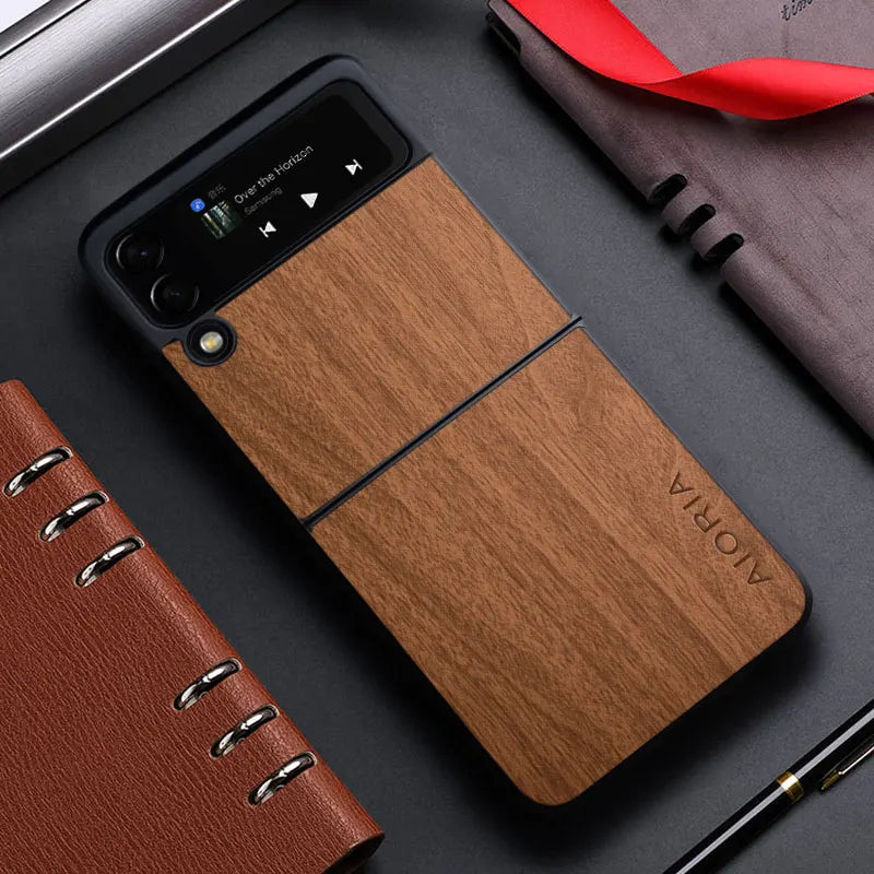 Bamboo Pattern Leather Case for Samsung Galaxy Z Flip - Protective Cover optoeletronics