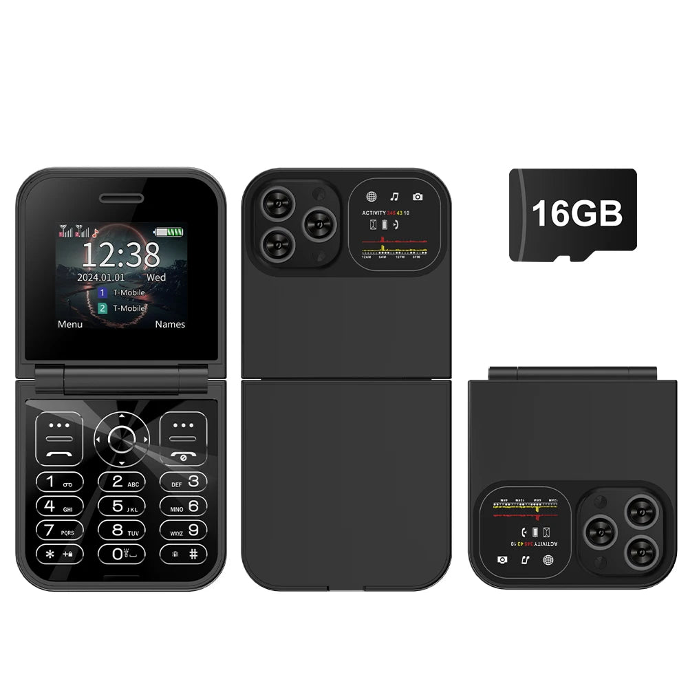 SERVO F15 Mini Flip Phone - Dual SIM 2G Compact Mobile optoeletronics